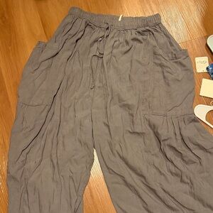 Free People Quinn Pants (Grey-ish/Brown “Aven”)